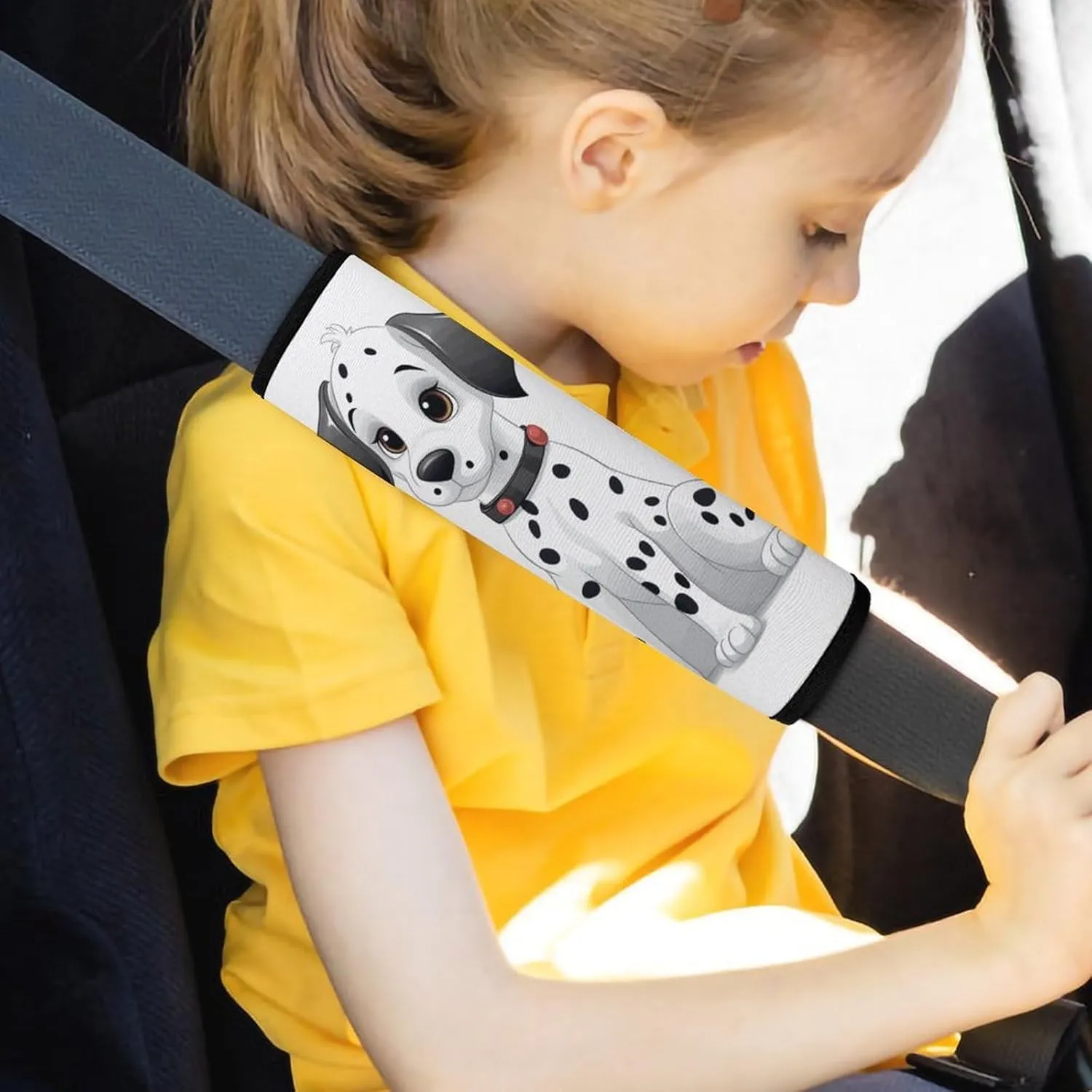 Cute Dalmatian Auto Seat Belt Cover 2PCS Universal Car Seat Belt Shoulder Protector Pad, Protect Your Shoulders and Neck for Car Seat Belt, Shoulder Bag, Backpack