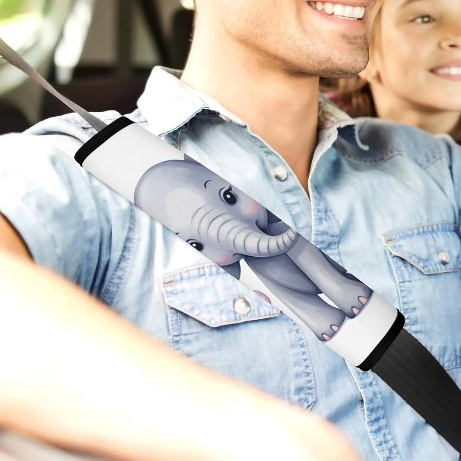 Cute Elephant Auto Seat Belt Cover 2PCS Universal Car Seat Belt Shoulder Protector Pad, Protect Your Shoulders and Neck for Car Seat Belt, Shoulder Bag, Backpack