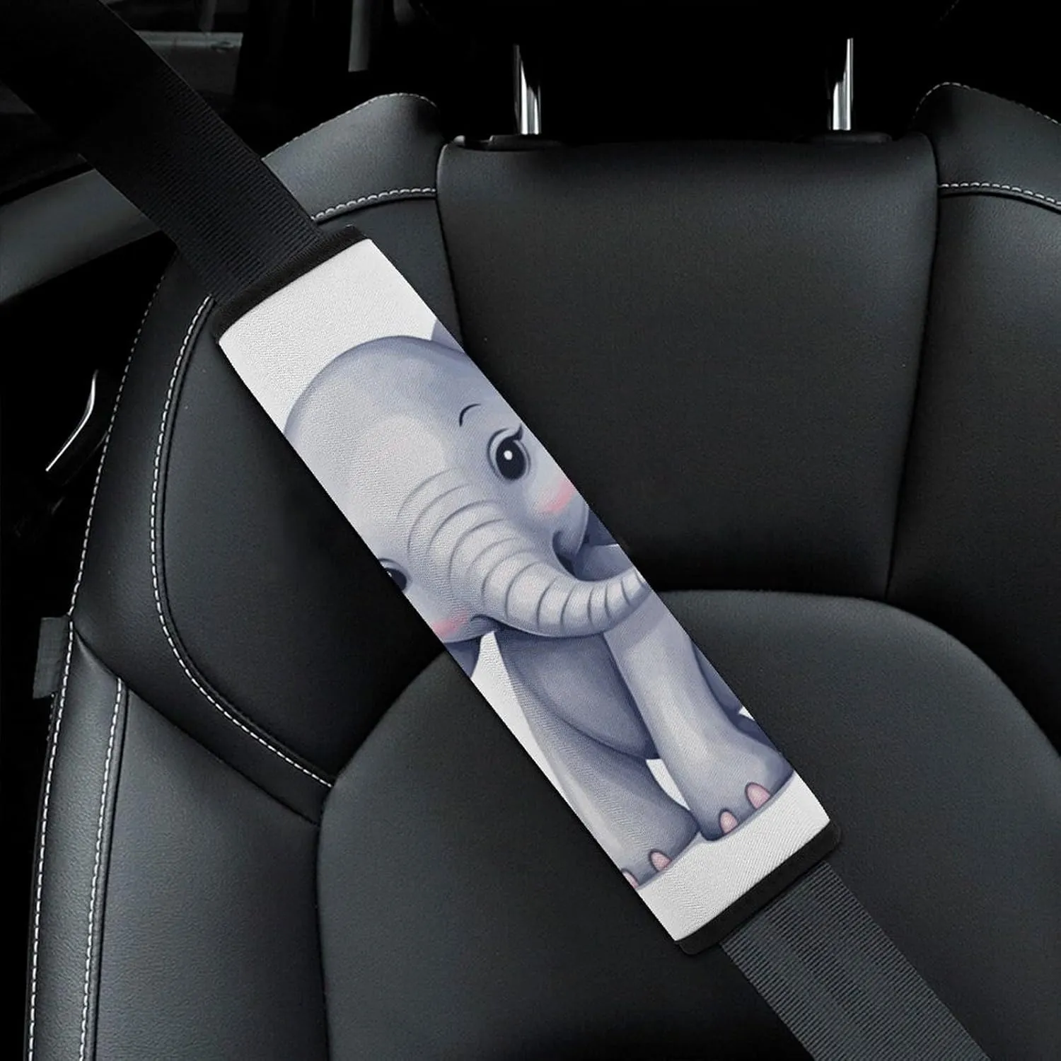 Cute Elephant Auto Seat Belt Cover 2PCS Universal Car Seat Belt Shoulder Protector Pad, Protect Your Shoulders and Neck for Car Seat Belt, Shoulder Bag, Backpack