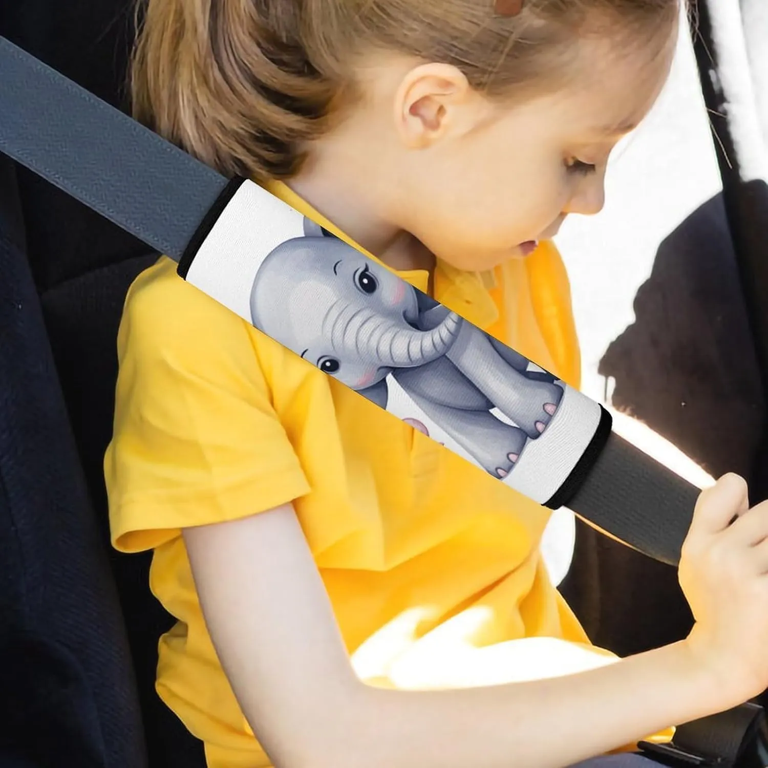 Cute Elephant Auto Seat Belt Cover 2PCS Universal Car Seat Belt Shoulder Protector Pad, Protect Your Shoulders and Neck for Car Seat Belt, Shoulder Bag, Backpack