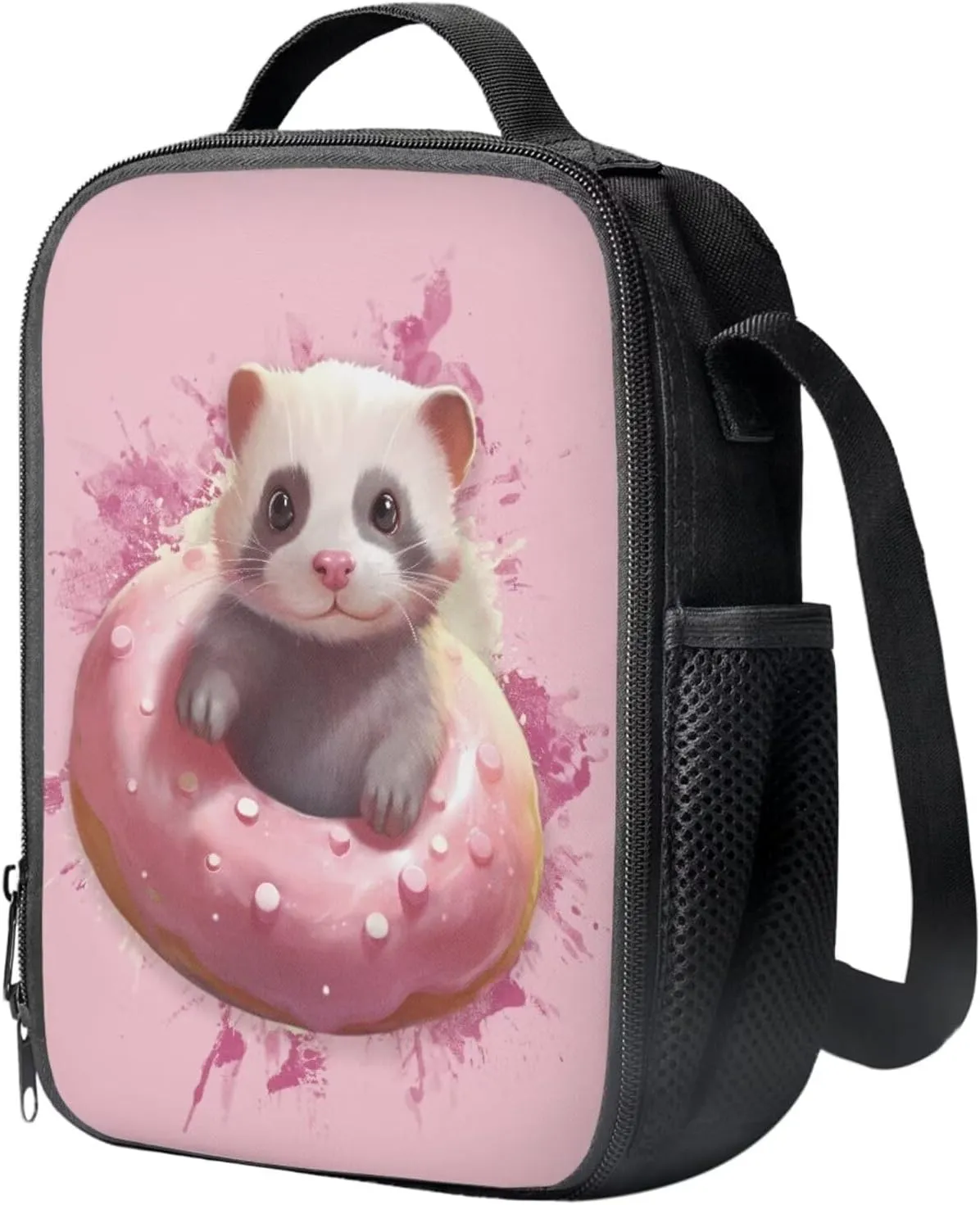 Cute Ferret Girls Backpack for School, Kids School Rucksack Pencil Case and Lunch Box Lightweight Hiking Backpack Large Travel Bags Back to School Gifts Trendy Knapsack Back Packs