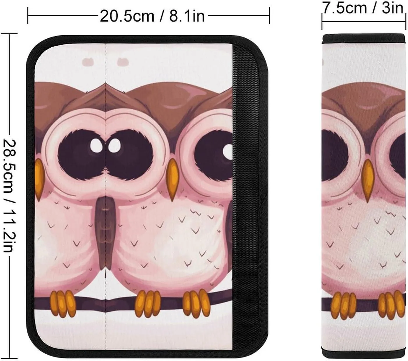 Cute Owl Auto Seat Belt Cover 1PCS Universal Car Seat Belt Shoulder Protector Pad, Protect Your Shoulders and Neck for Car Seat Belt, Shoulder Bag, Backpack