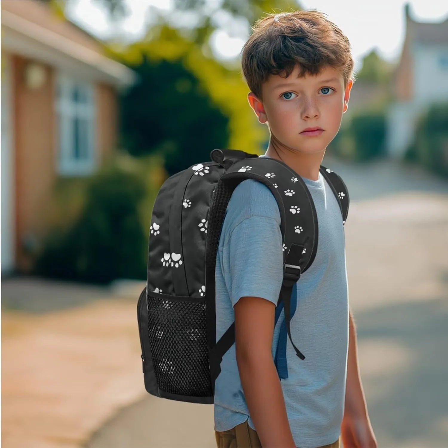 Dachshund Dog Paws 3PCS Boys Bookbag with Thermal Lunch Tote & Pencil Pouch School Backpacks Breathable Back Panel Casual Daypack Sports & Travel Essentials