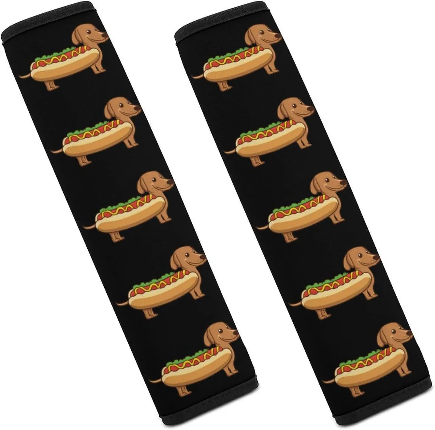 Dachshund Hot Dog Fashion Car Seat Belt Cover Pad for Shoulder Bag Camera Soft Comfort Accessories 2PCS
