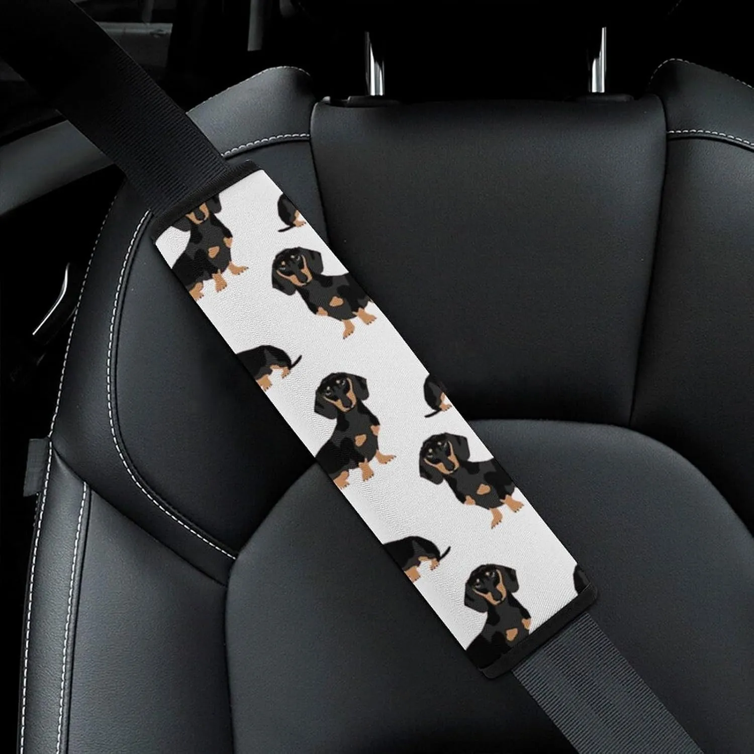 Dachshund Weiner Pet Dogs Auto Seat Belt Cover 2PCS Universal Car Seat Belt Shoulder Protector Pad, Protect Your Shoulders and Neck for Car Seat Belt, Shoulder Bag, Backpack