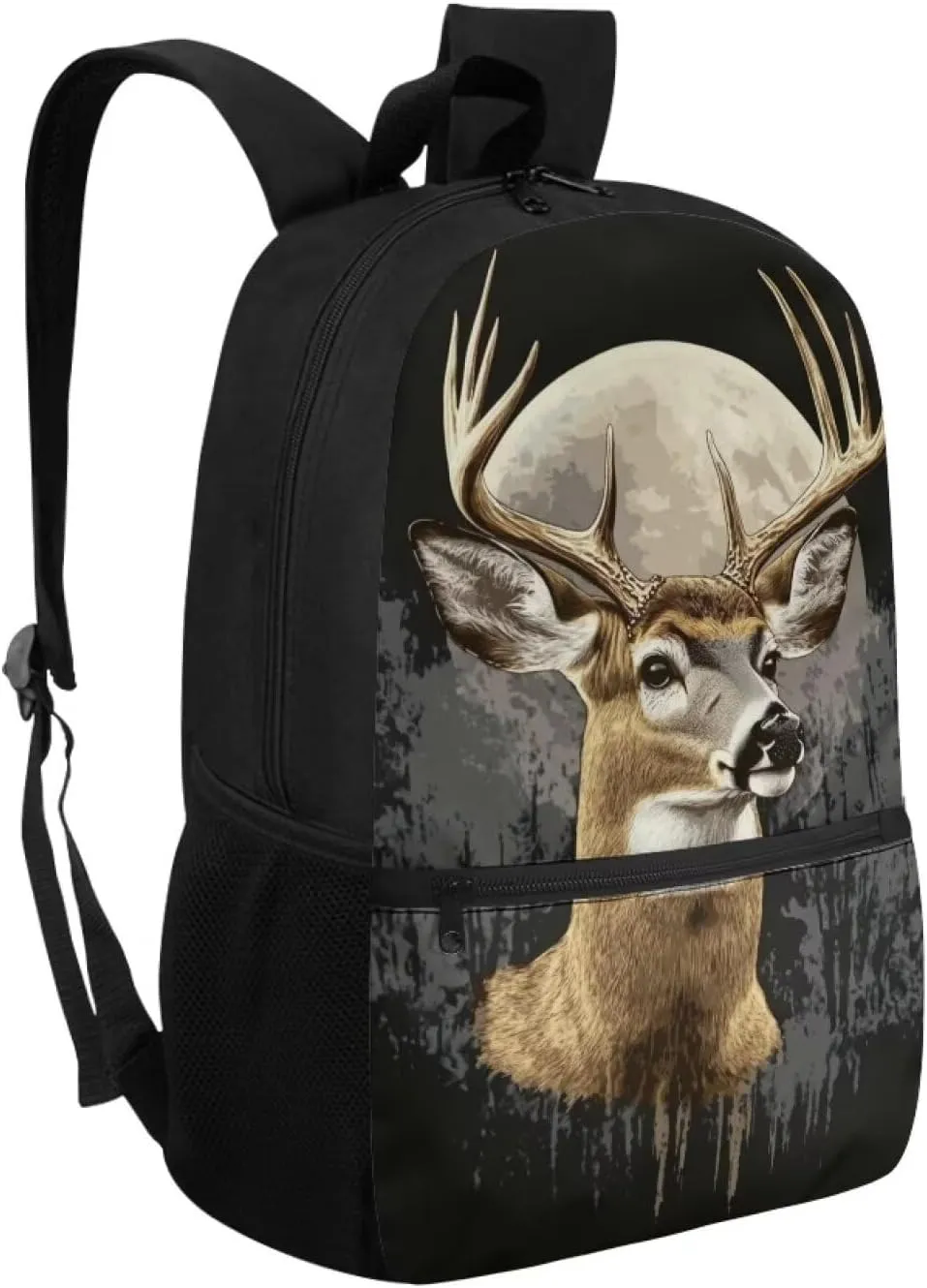 Deer Backpack for Boys 1st Grade School Bag Boys Book Bag 8-10 Large Capacity 2nd Grade Bookbag with Front Zip Pocket and Adjustable Shoudler Strap 17 Inch Schoolbag