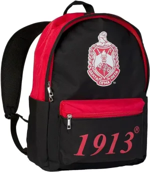 Delta Sigma/Σ Theta USB Port Backpack [Black - 18" H x 12" W x 5.5" D] - ID#41423