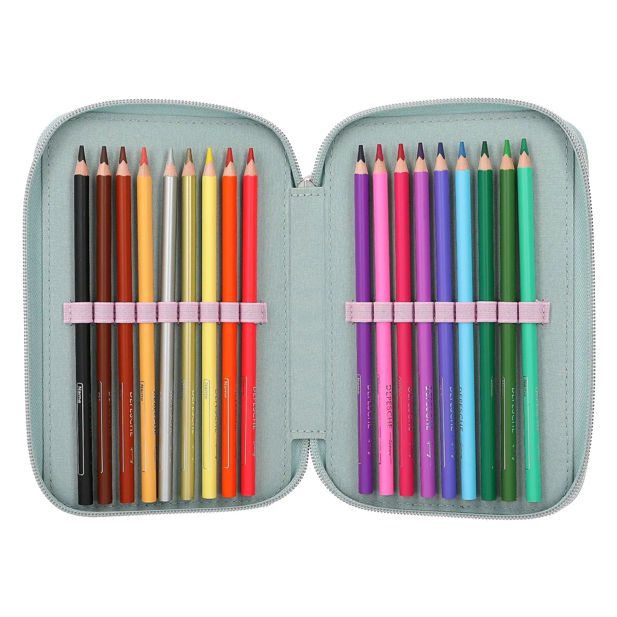 Depesche Miss Melody Triple Pencil Case Hearts Led New