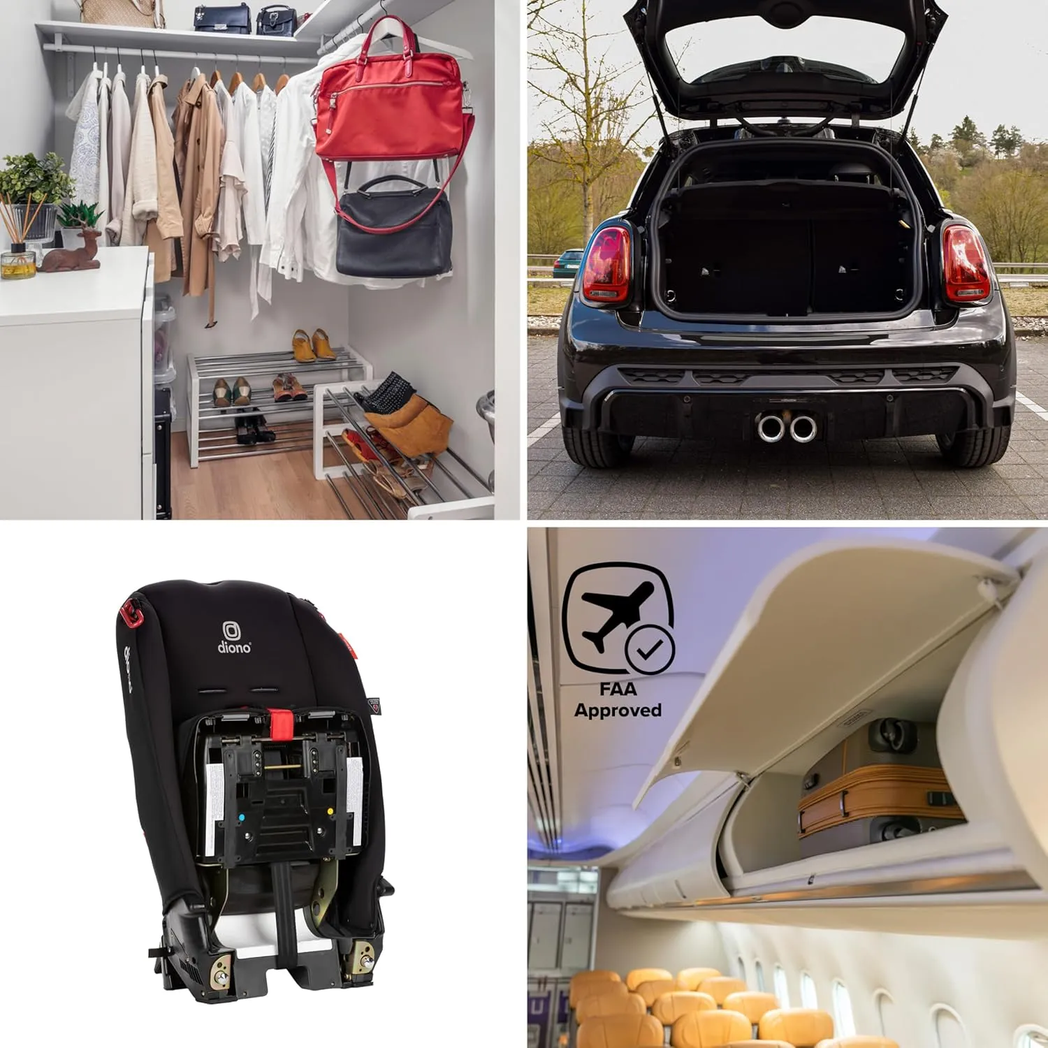 Diono Radian 3R Bonus Pack, 3-in-1 Convertible Car Seat, Rear Facing & Forward Facing, Comes with Comfort Insert and Cup Holders, Black Jet & Blue Razz Ice