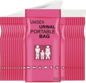Disposable Urine Bags with Absorbent Pad in Portable Urinal Pee Bags Resealable Unisex for Traffic Jam Travelling On-The-go