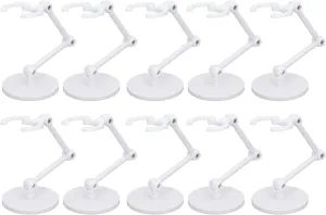Doll Stand, 10 Sets Doll Stands Display Holders Action Figure Suppot Mini Toys Support Frame Adjustable Plastic Bracket for 6 Inch Different Toys Model (White)