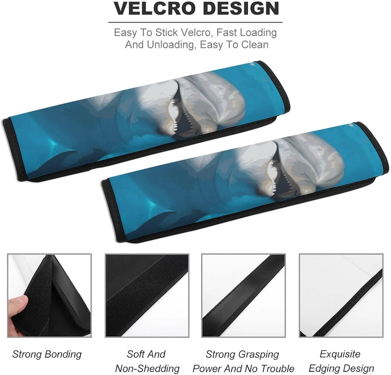 Dolphin with A Smile Auto Seat Belt Cover 2PCS Universal Car Seat Belt Shoulder Protector Pad, Protect Your Shoulders and Neck for Car Seat Belt, Shoulder Bag, Backpack