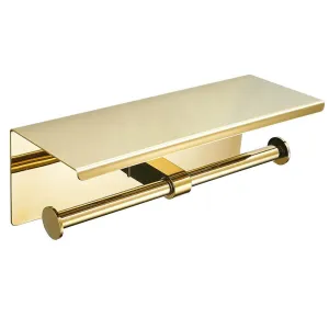 Double Roll Golden Toilet Paper Holder