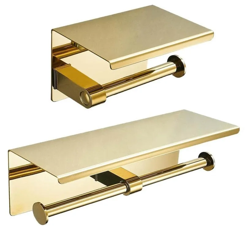 Double Roll Golden Toilet Paper Holder