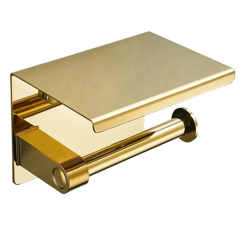 Double Roll Golden Toilet Paper Holder