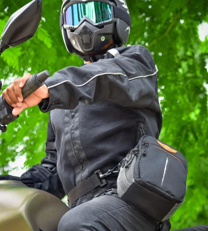 Dragon Sling Bag, Waist Bag, Thigh Bag for Motorbiking, Trekking, Hiking, Camping and Travel with Waterproof Rain Cover