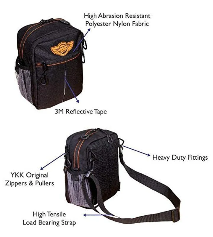 Dragon Sling Bag, Waist Bag, Thigh Bag for Motorbiking, Trekking, Hiking, Camping and Travel with Waterproof Rain Cover