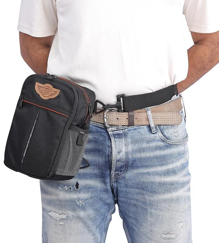Dragon Sling Bag, Waist Bag, Thigh Bag for Motorbiking, Trekking, Hiking, Camping and Travel with Waterproof Rain Cover