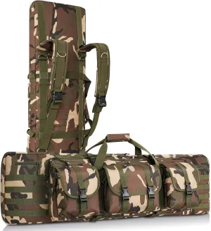 DULCE DOM Soft Double Rifle Bag, Gun Case Storage & Transportation, Long Gun Bag Portable Tactical Backpack Carrying with Molle for Shooting Range Hunting Outdoors, 32/36/42/48'' with Multiple Colors