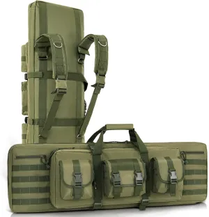 DULCE DOM Soft Double Rifle Bag, Gun Case Storage & Transportation, Long Gun Bag Portable Tactical Backpack Carrying with Molle for Shooting Range Hunting Outdoors, 32/36/42/48'' with Multiple Colors