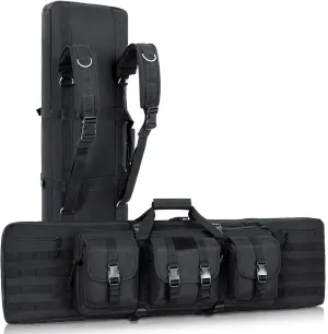 DULCE DOM Soft Double Rifle Bag, Gun Case Storage & Transportation, Long Gun Bag Portable Tactical Backpack Carrying with Molle for Shooting Range Hunting Outdoors, 32/36/42/48'' with Multiple Colors