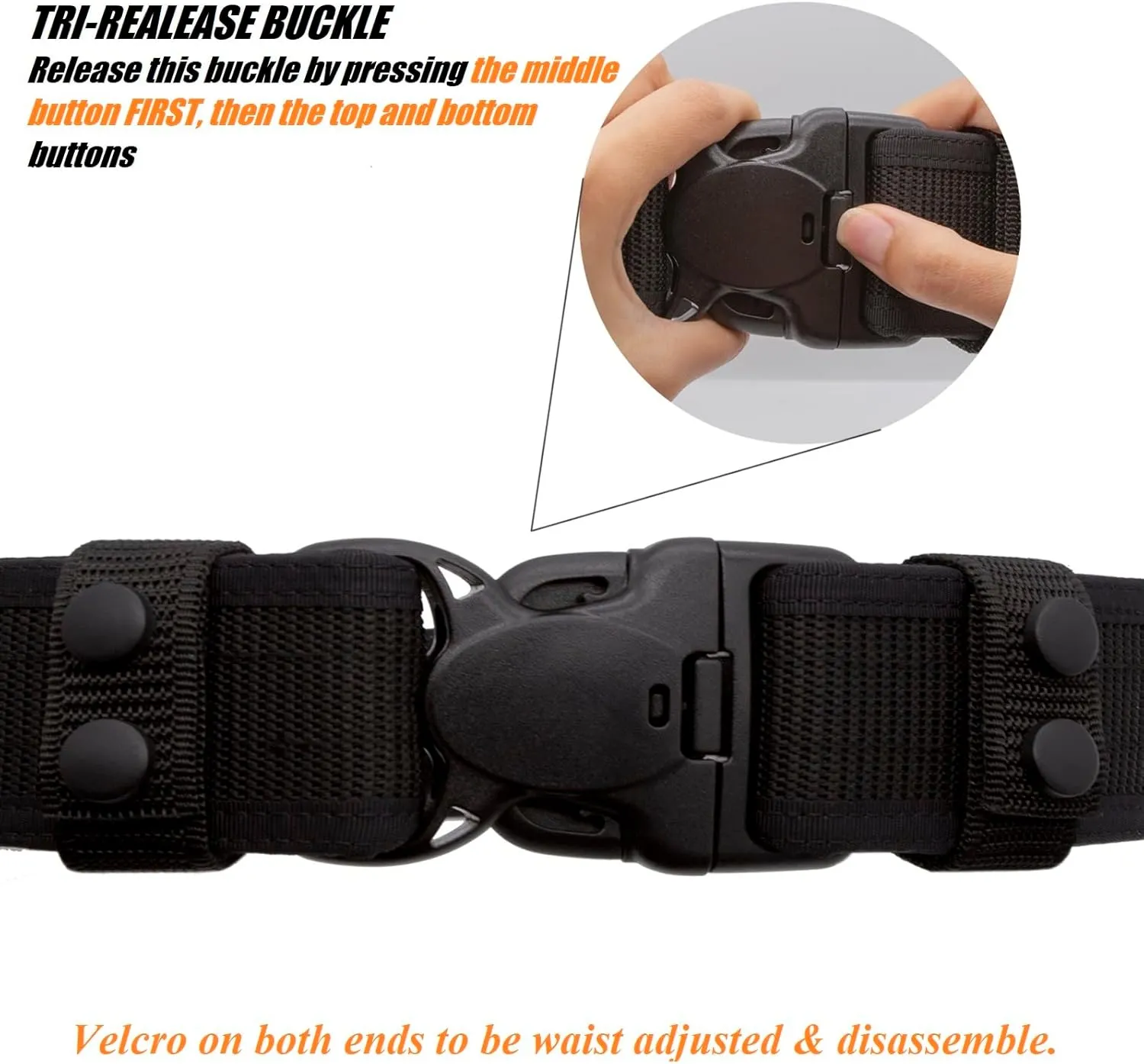 Duty Belt 1.5" Law Enforcement Police Security Nylon Utility Work Belts