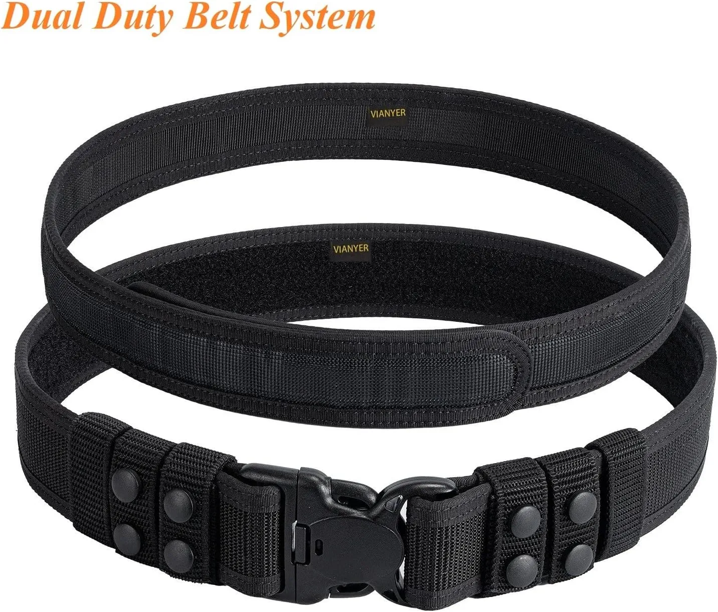 Duty Belt Law Enforcement Police Security 2"/2.25" Tactical Patrol Belt