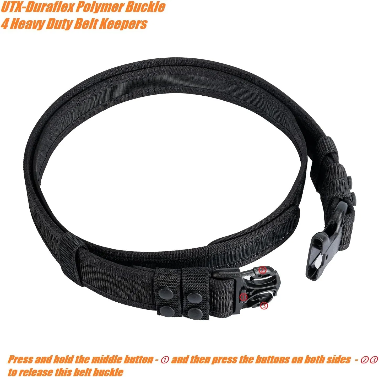 Duty Belt Law Enforcement Police Security 2"/2.25" Tactical Patrol Belt