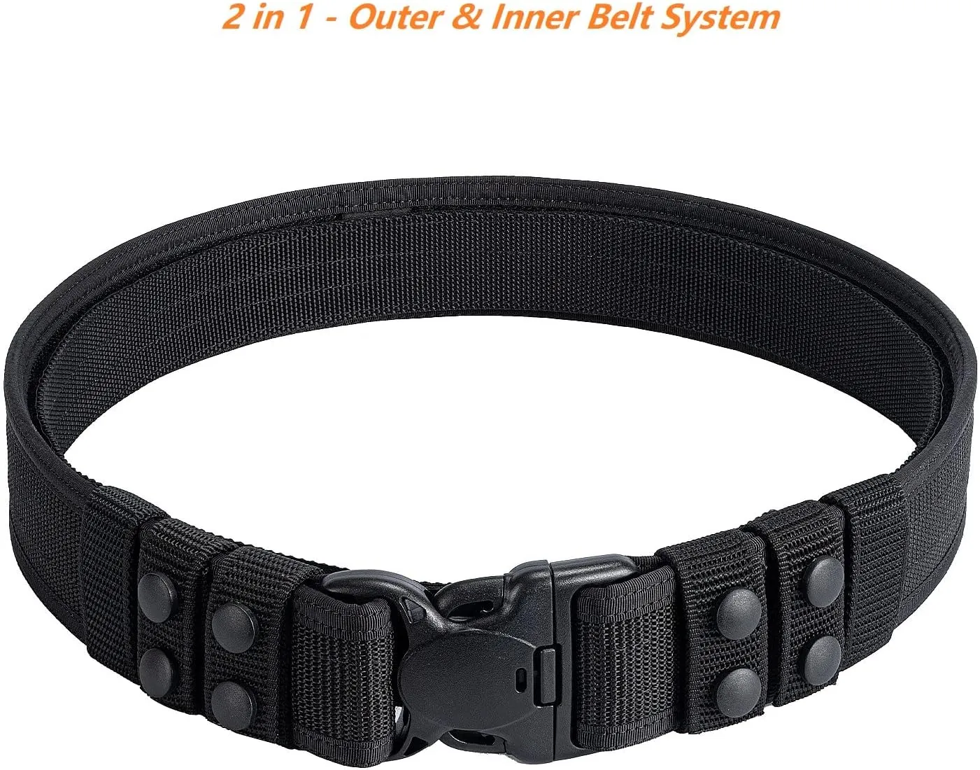 Duty Belt w/Hook Lining 4 Keepers 2" Police Law Enforcement Officer Security Nylon Outer Inner Belt