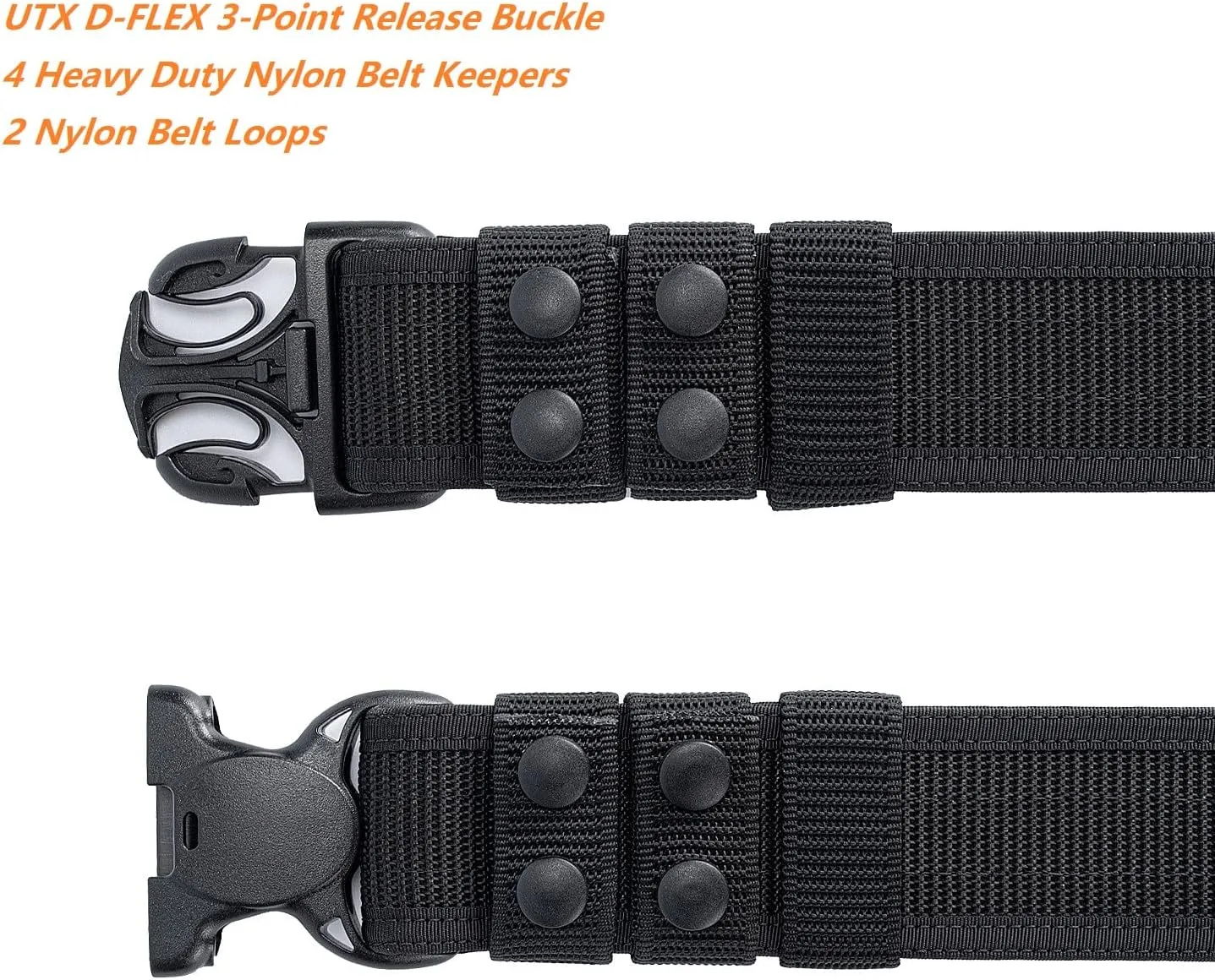 Duty Belt w/Hook Lining 4 Keepers 2" Police Law Enforcement Officer Security Nylon Outer Inner Belt