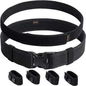 Duty Belt w/Hook Lining 4 Keepers 2" Police Law Enforcement Officer Security Nylon Outer Inner Belt