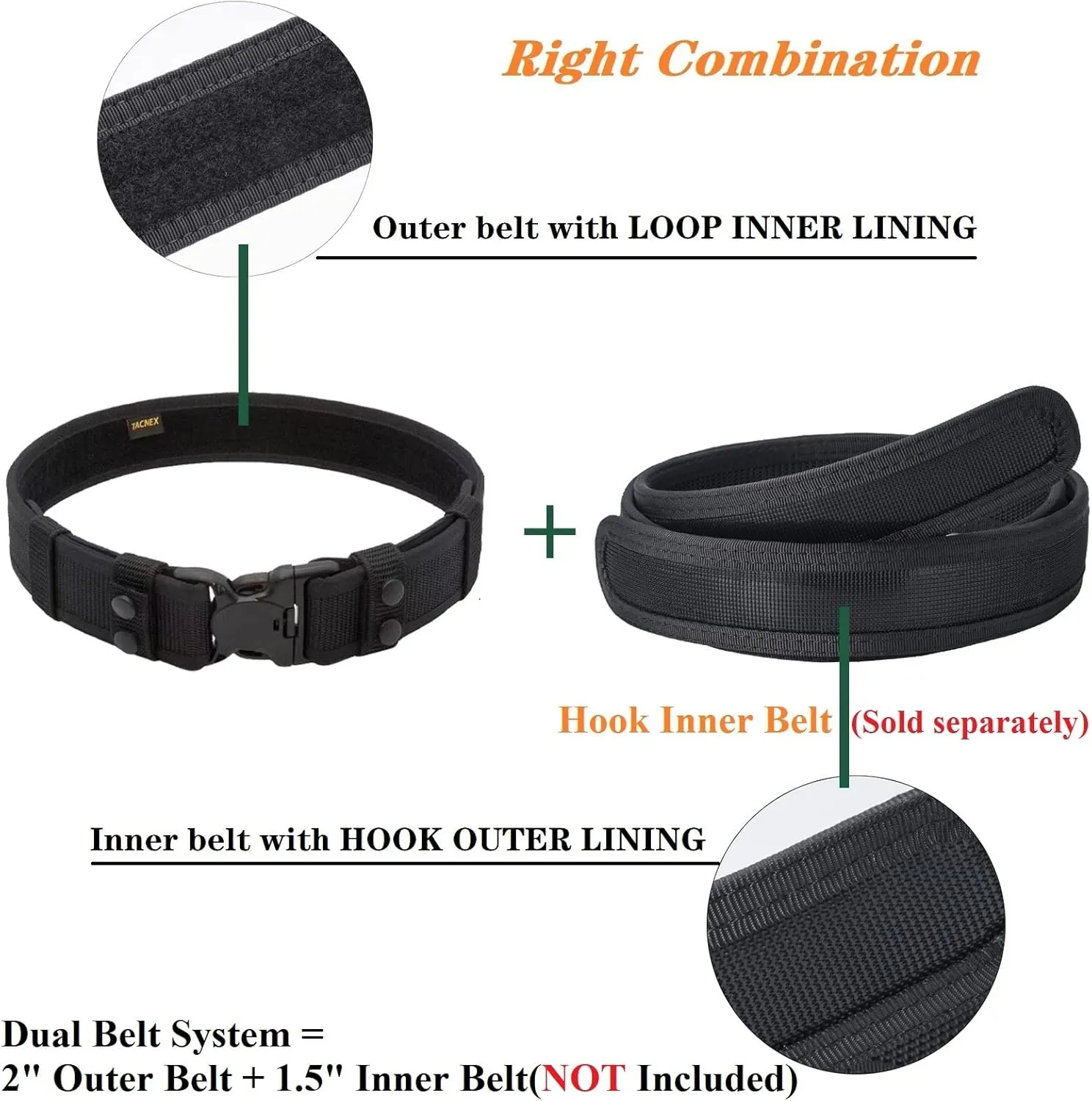 Duty Belts 2" Police Duty Belt Law Enforcement Security Nylon Belt Keepers