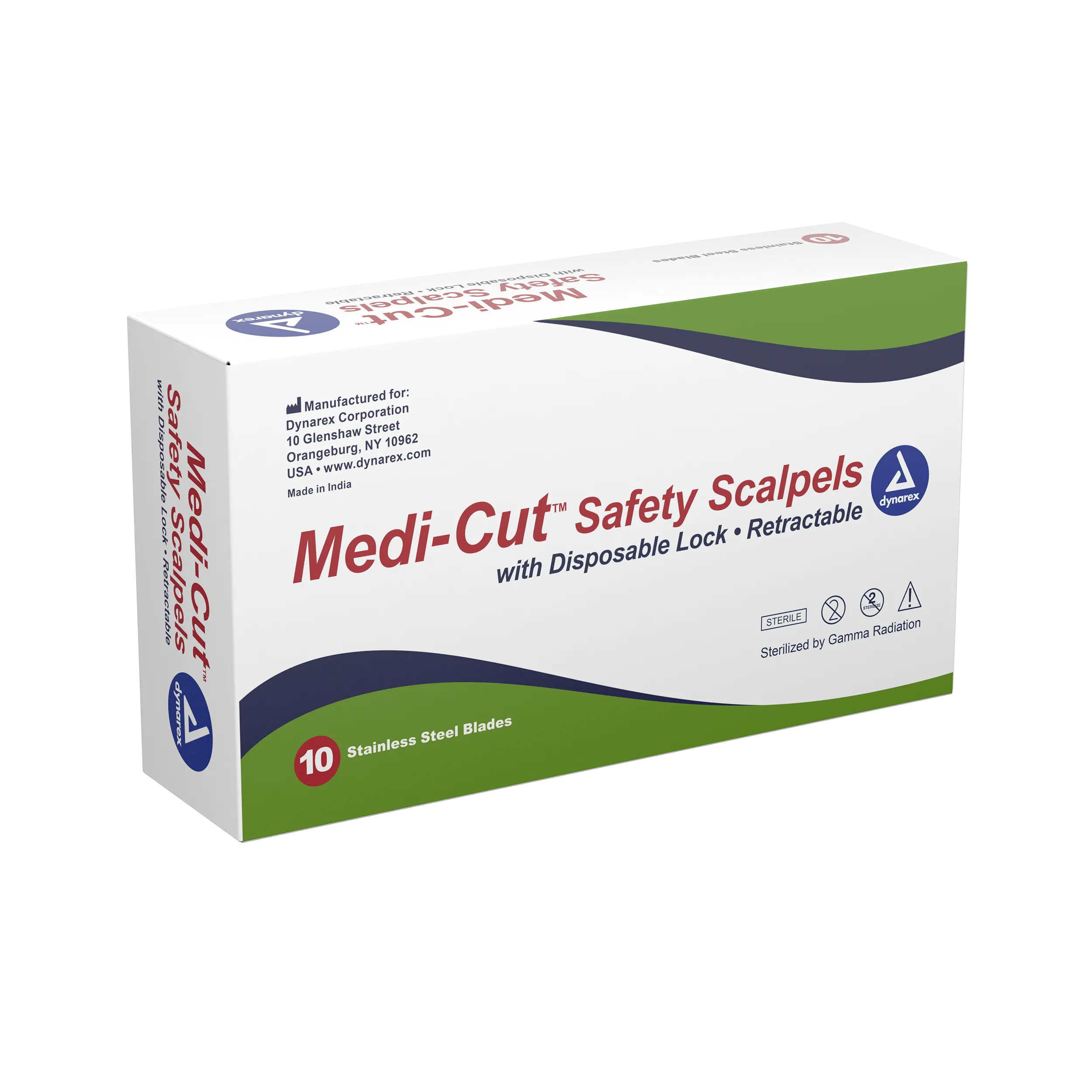 Dynarex - Medicut Sterile Safety Scalpels, 10/box