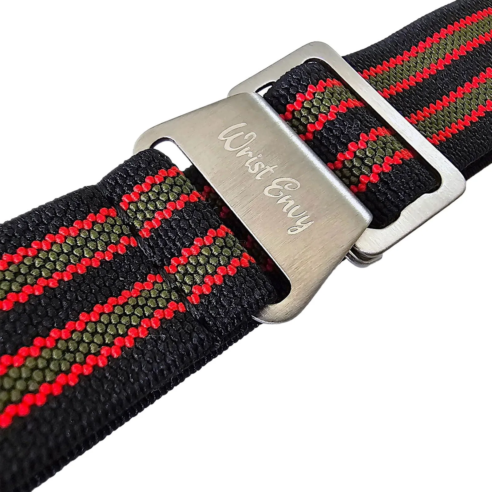 Elastic Nylon French Marine Nationale Watch Strap 20mm 22mm Black Red Green Bond