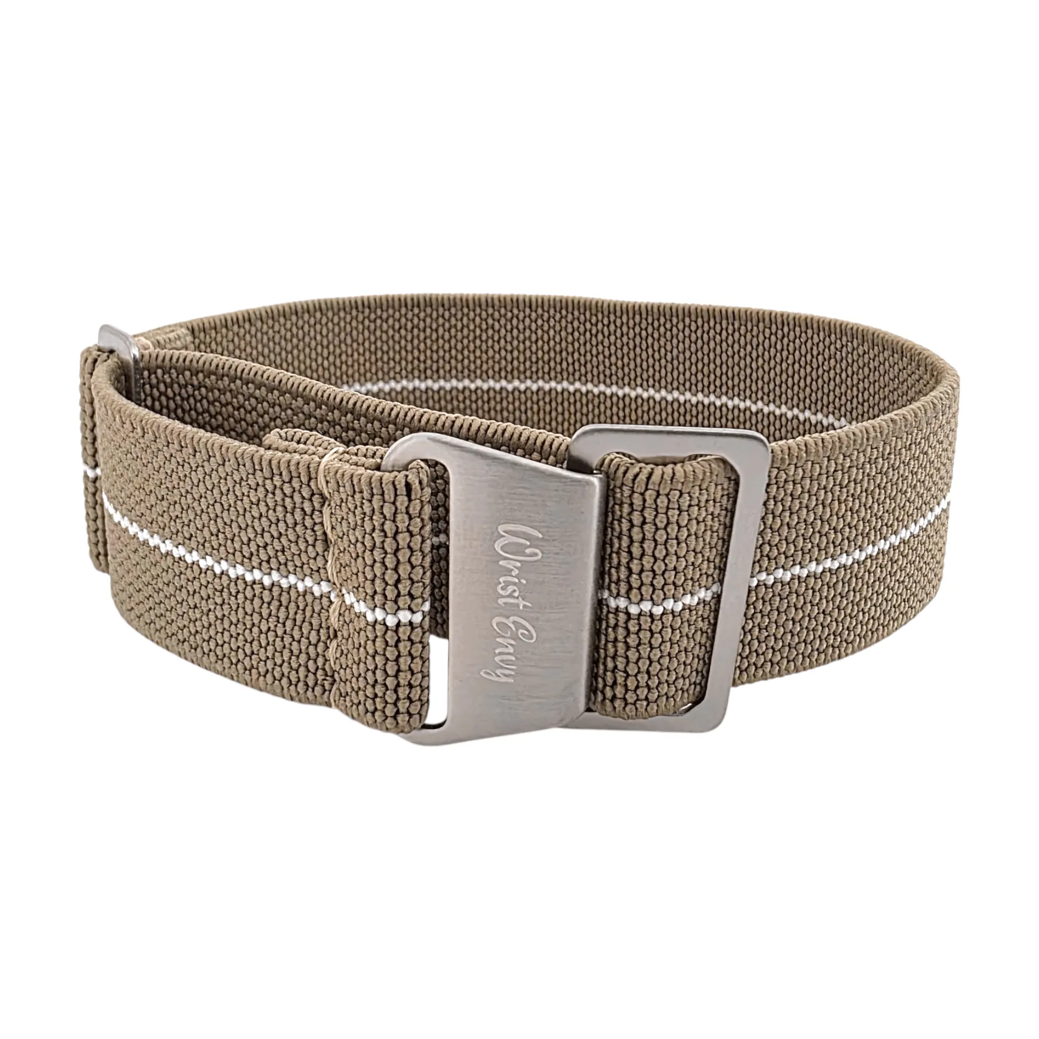 Elastic Nylon French Marine Nationale Watch Strap 20mm 22mm Khaki Beige