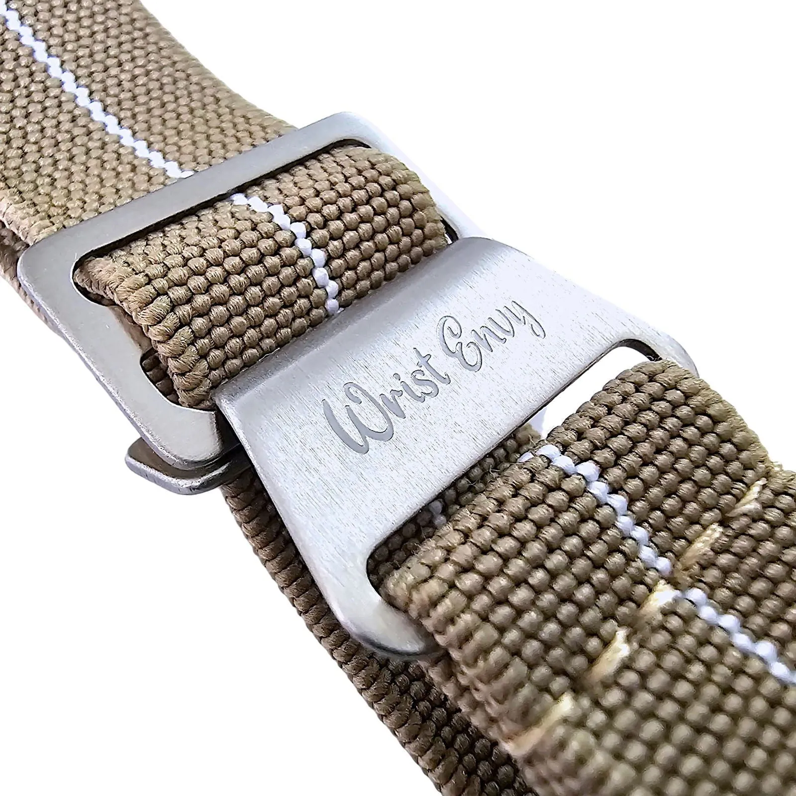 Elastic Nylon French Marine Nationale Watch Strap 20mm 22mm Khaki Beige