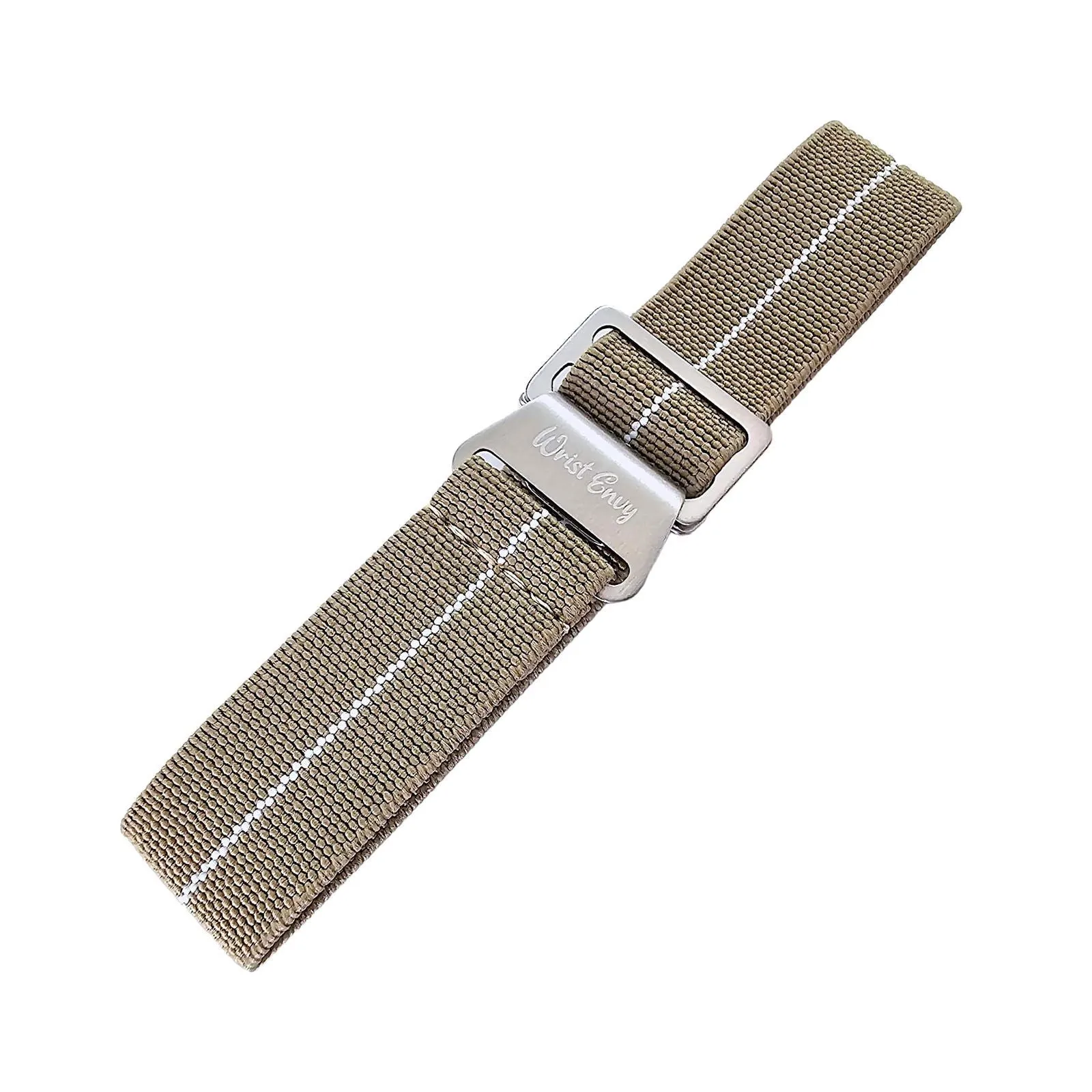Elastic Nylon French Marine Nationale Watch Strap 20mm 22mm Khaki Beige