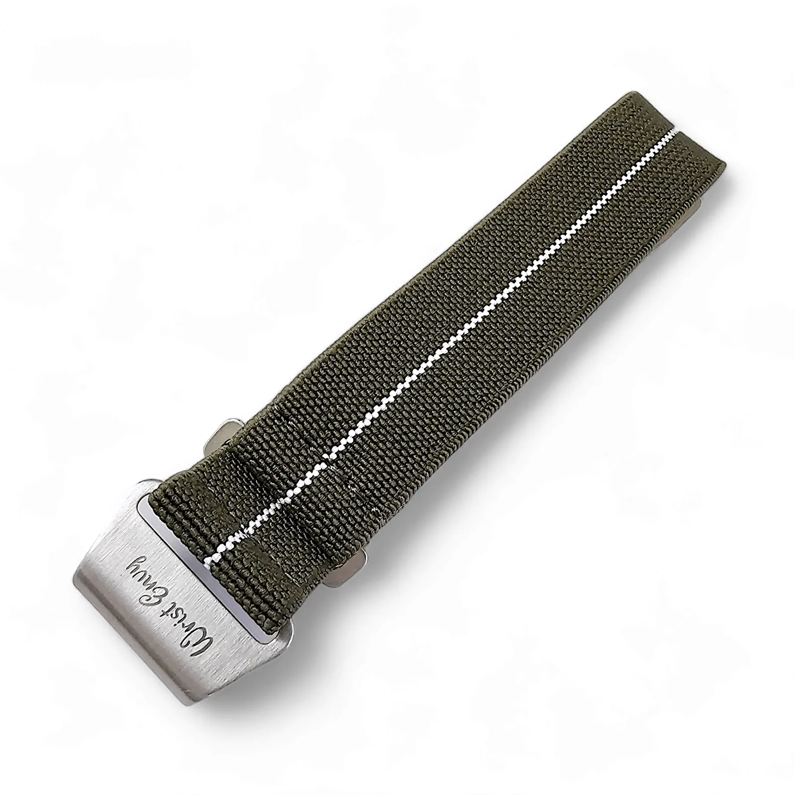 Elastic Nylon Marine Nationale Watch Strap Band 20 22 mm Green White