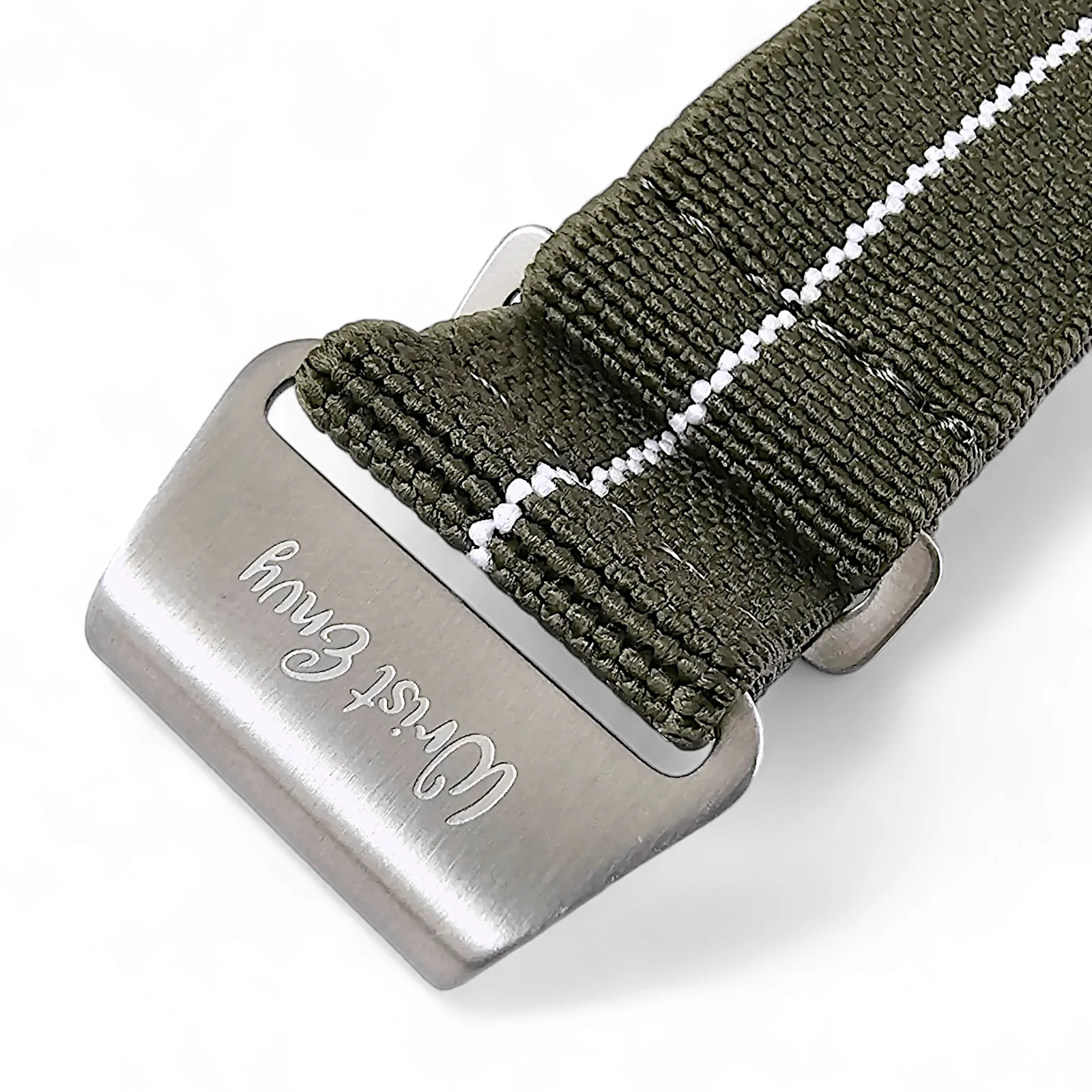 Elastic Nylon Marine Nationale Watch Strap Band 20 22 mm Green White