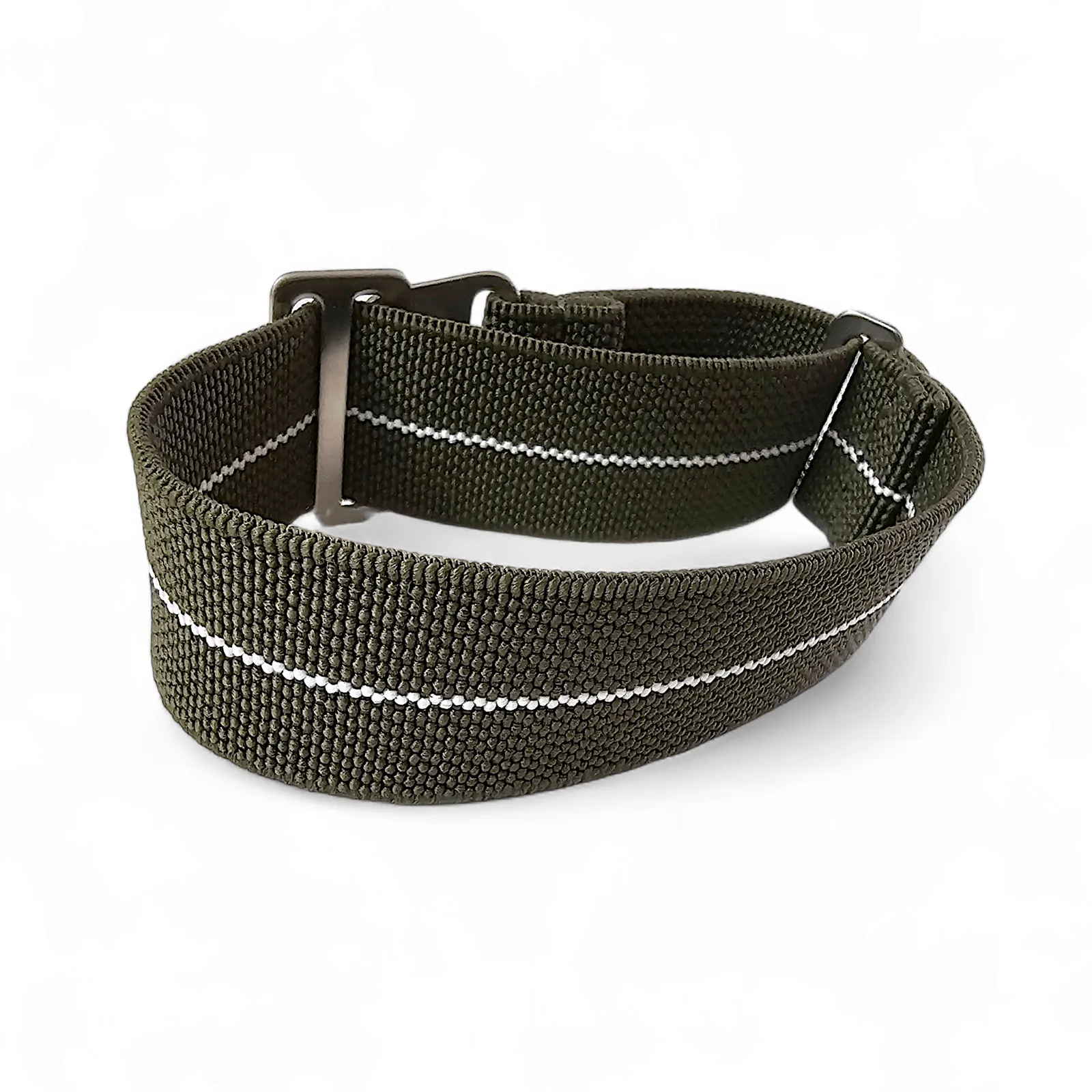 Elastic Nylon Marine Nationale Watch Strap Band 20 22 mm Green White