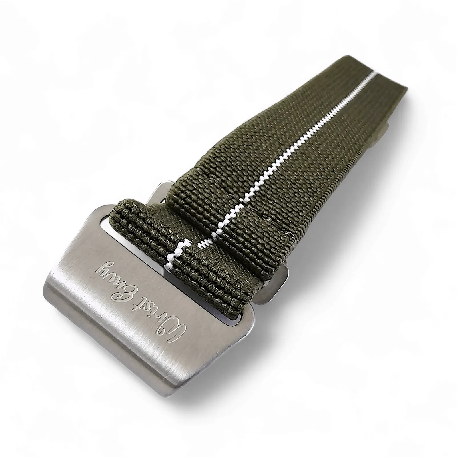 Elastic Nylon Marine Nationale Watch Strap Band 20 22 mm Green White