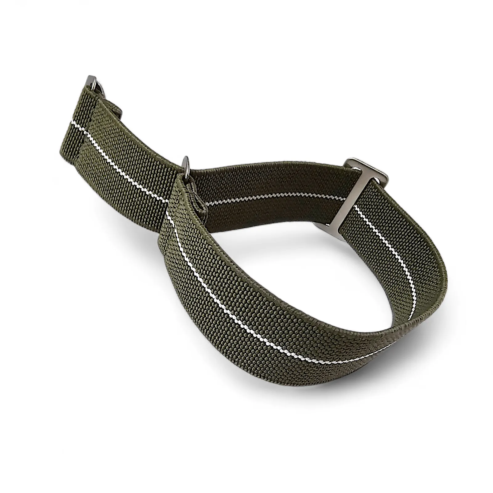 Elastic Nylon Marine Nationale Watch Strap Band 20 22 mm Green White