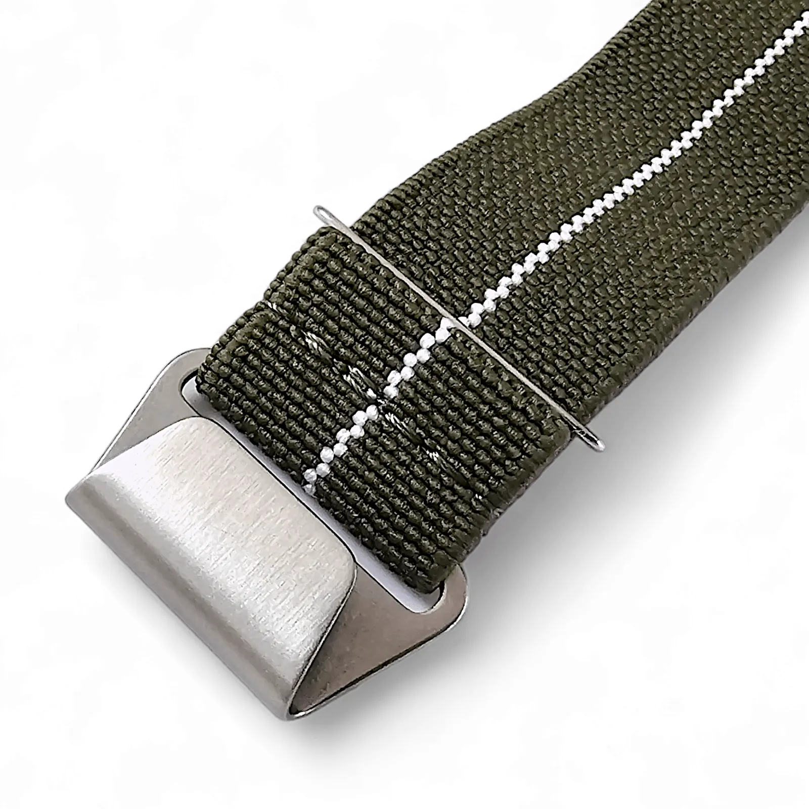 Elastic Nylon Marine Nationale Watch Strap Band 20 22 mm Green White