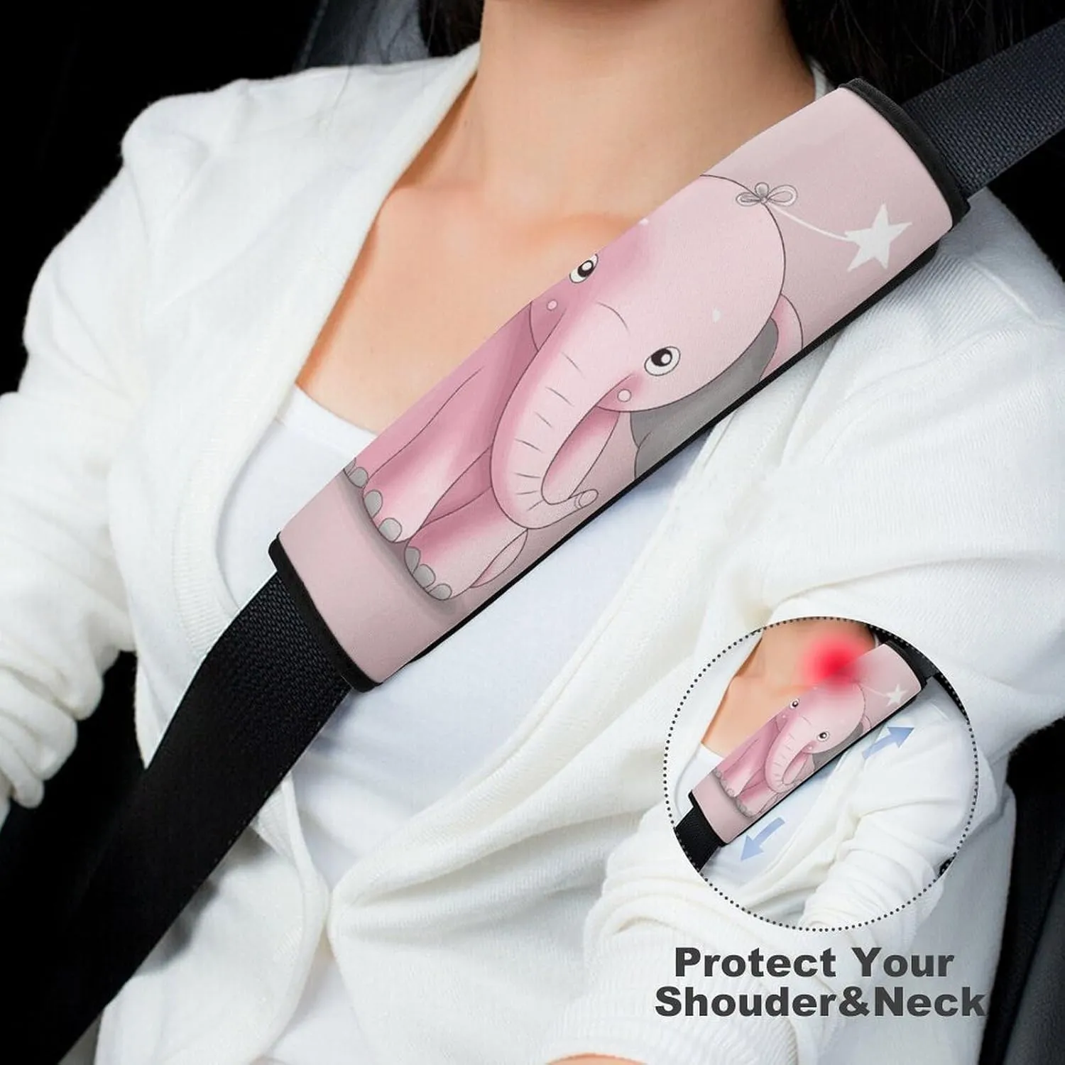 Elephant Auto Seat Belt Cover 1PCS Universal Car Seat Belt Shoulder Protector Pad, Protect Your Shoulders and Neck for Car Seat Belt, Shoulder Bag, Backpack