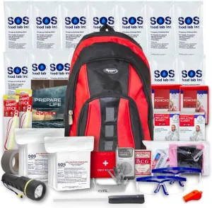 Essentials Complete Deluxe Survival Kit 2 & 4 Person | Bug-Out-Bag | Emergency Go Bag Kit for Wildfires, Hurricanes, and Other Natural Disasters