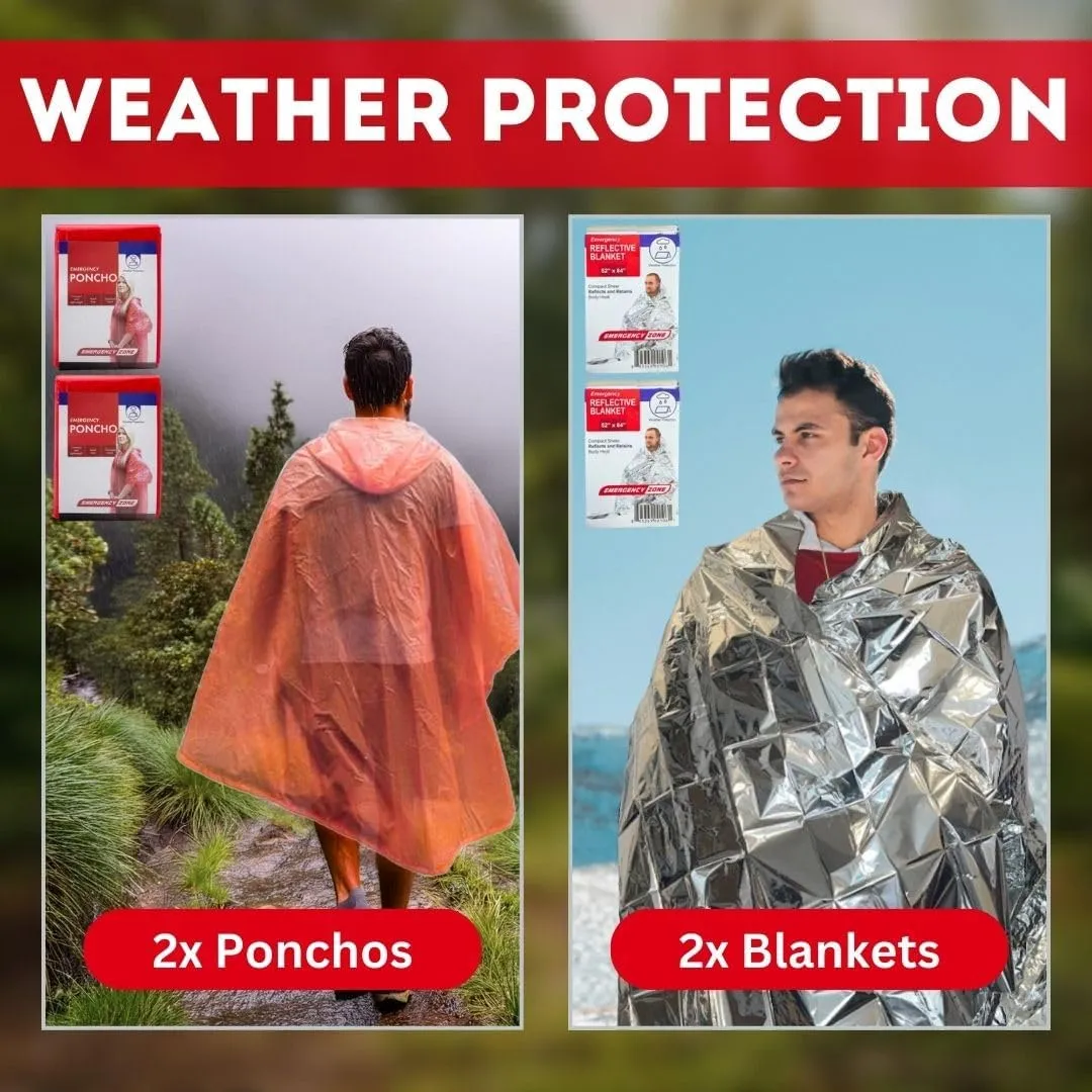 Essentials Complete Deluxe Survival Kit 2 & 4 Person | Bug-Out-Bag | Emergency Go Bag Kit for Wildfires, Hurricanes, and Other Natural Disasters