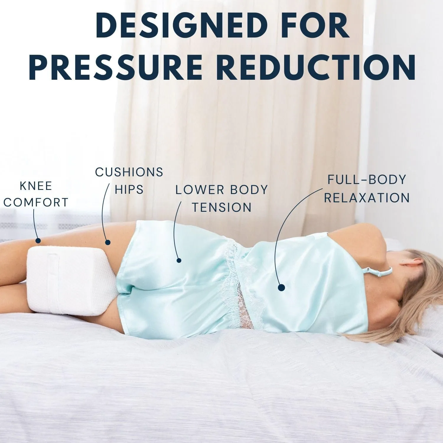 Everlasting Comfort Memory Foam Leg & Knee Pillow for Side Sleepers - FSA/HSA Eligible Sciatica Pain Relief Leg Pillow for Side Sleeping - Adjustable Strap