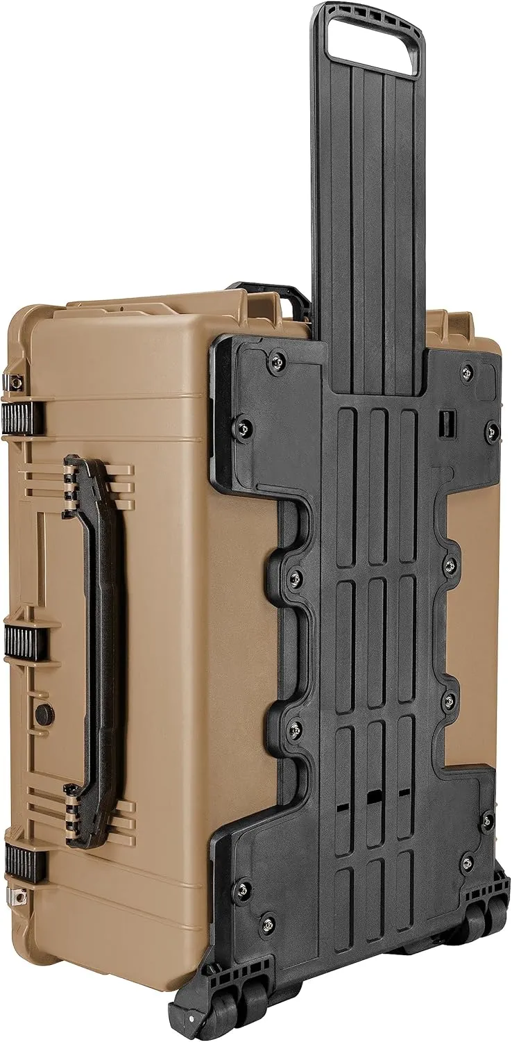 Eylar 31.5" X-Large Protective Roller Hard Case for Cameras, Drones, Tools, and AV Equipment with IP67 Waterproof, Shock Resistant, and Customizable Foam Inserts (Tan FDE)