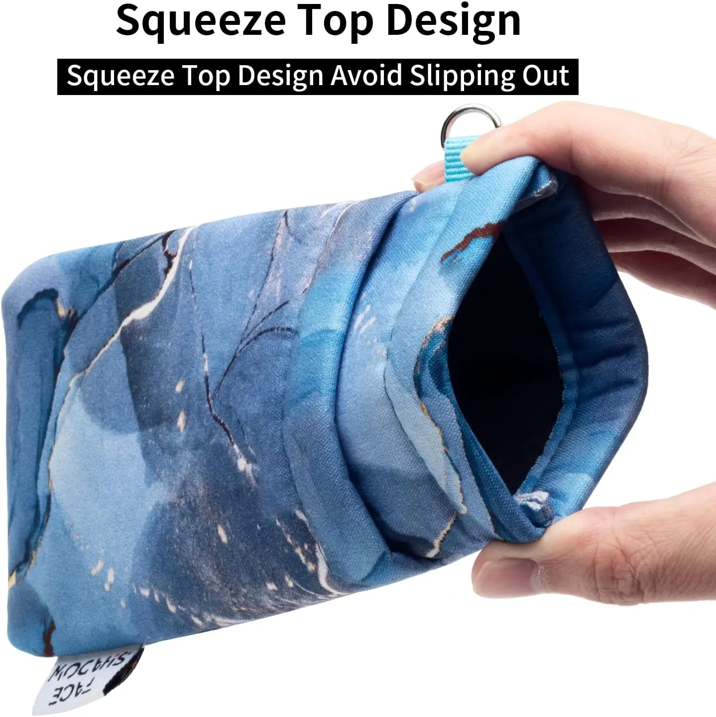 Face Shadow Double Glasses Case Soft Eyeglass Case For Women Men Squeeze Top Sunglasses Case With Cleaning Cloth