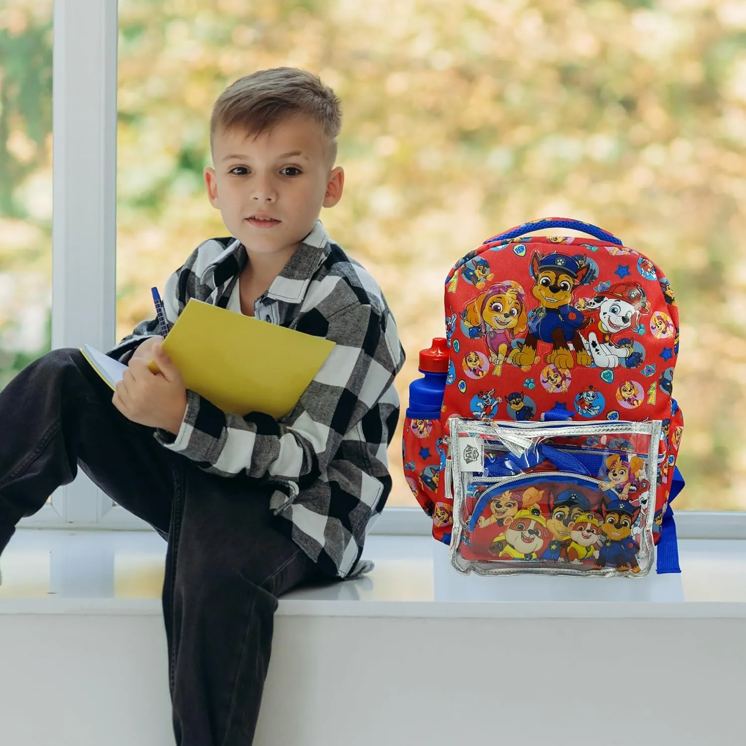 Fast Forward Paw Patrol Backpack Large 16 inch 6-piece Set for Kids, Paw Patrol Book Bag with Lunch Box, Perfect for Back to School & Elementary Age